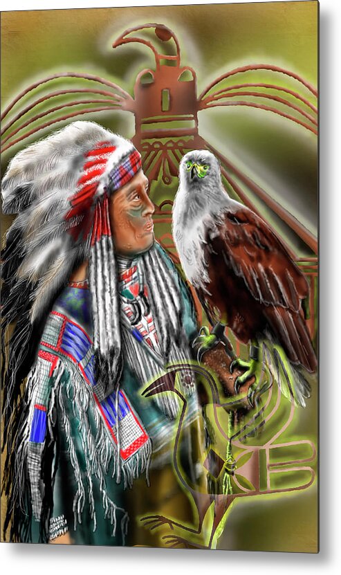  Metal Print featuring the digital art Keeper of the Eagle Spirit by Rob Hartman