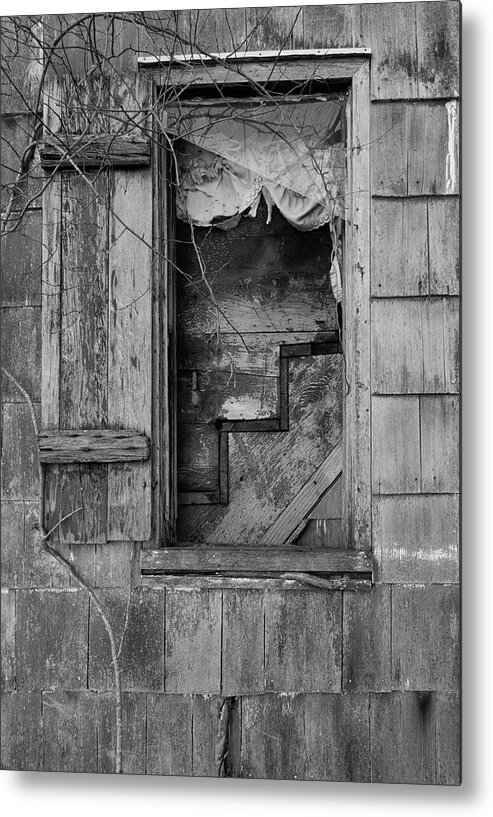 Window Metal Print featuring the photograph Lace Curtains of Haunted House by David Letts