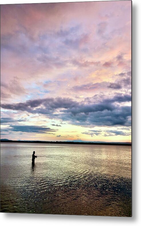 Fishing Metal Print featuring the photograph Last cast of the evening by Mike Reilly