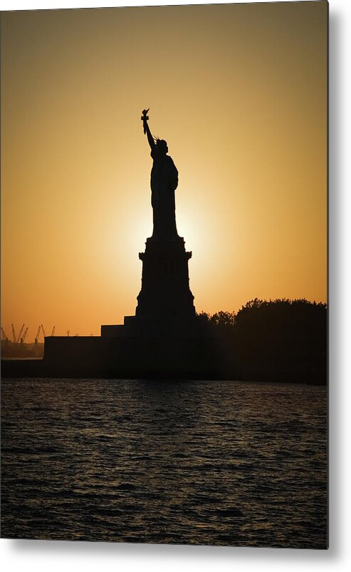 Statue Of Liberty Metal Print featuring the photograph Liberty Sunset by Dave Bowman