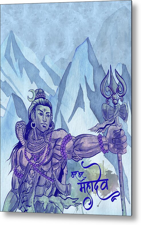 Lord Shiva - Har Har Mahadev Metal Print by Asp Arts - Pixels