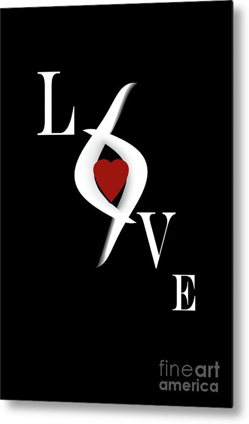 Love Heart Word Art Digital Metal Print featuring the digital art Love From The Heart 2 by Dee Jobes Photography
