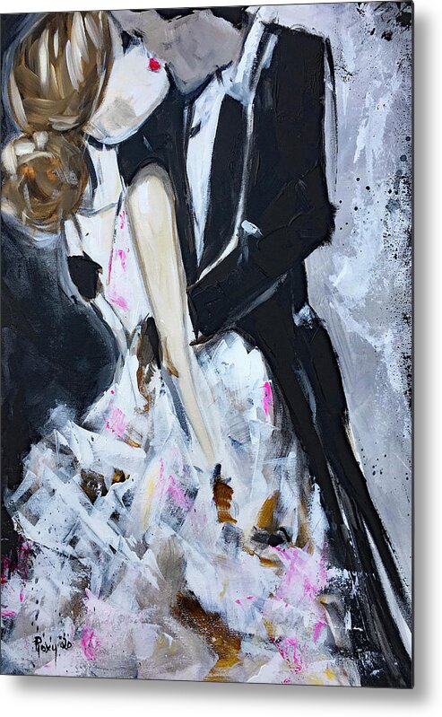 Just Married Metal Print featuring the painting Love by Roxy Rich