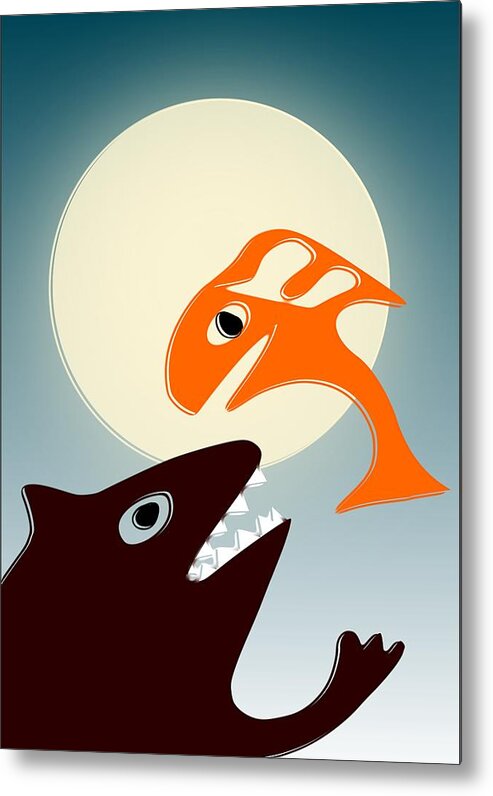 Bear Metal Print featuring the digital art Magic Fish by Anastasiya Malakhova