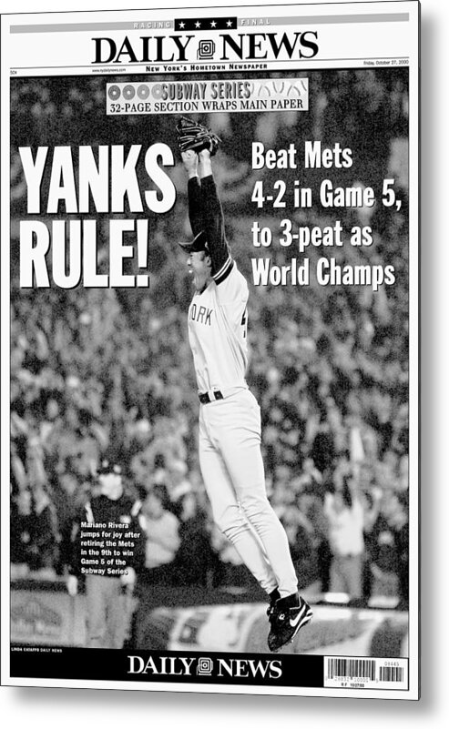 American League Baseball Metal Print featuring the photograph Mariano Rivera by New York Daily News Archive