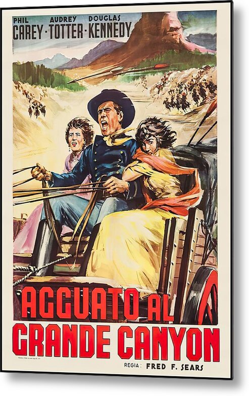 Massacre Metal Print featuring the mixed media ''Massacre Canyon'', 1954 by Movie World Posters