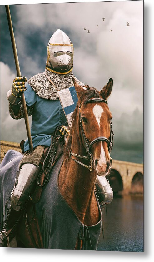 One Metal Print featuring the photograph Medieval Knight 5 by Carlos Caetano