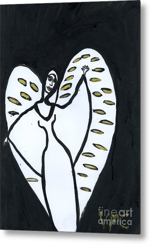 Metatron Metal Print featuring the painting Metatron Angel by Victoria Mary Clarke