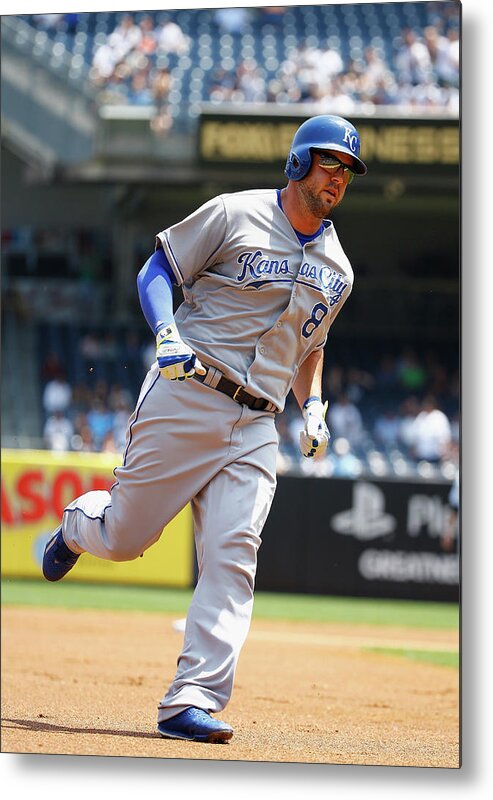 People Metal Print featuring the photograph Mike Moustakas and Michael Pineda by Al Bello