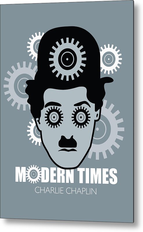 Movie Poster Metal Print featuring the digital art Modern Times - Alternative Movie Poster by Movie Poster Boy