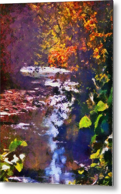 Montour Creek Metal Print featuring the mixed media Montour Creek in the 1990s by Christopher Reed