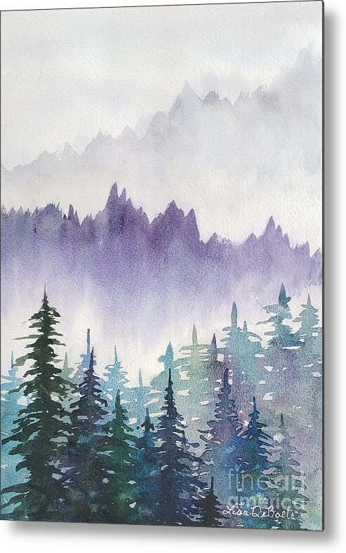 Foggy Landscape Metal Print featuring the painting Mountain Dew by Lisa Debaets