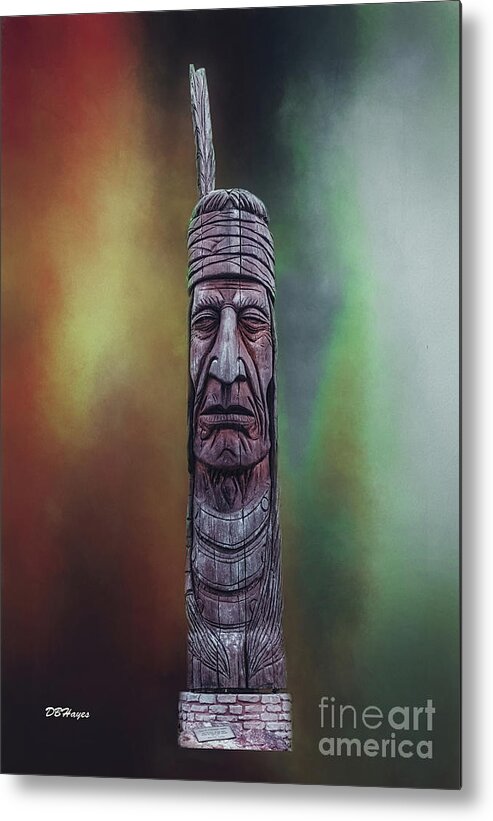 Totem Metal Print featuring the mixed media Native American Totem Artistry by DB Hayes