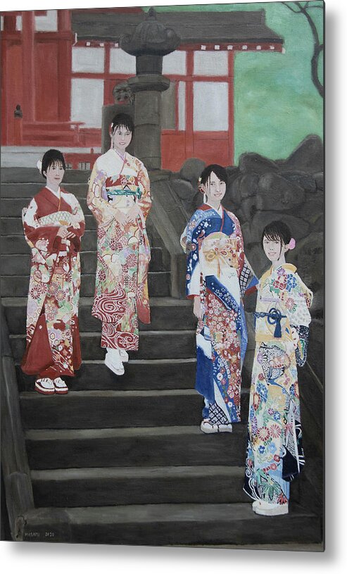 Japan Metal Print featuring the painting New Year's Resolution by Masami IIDA