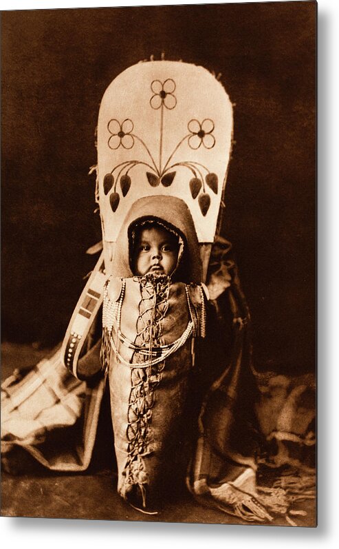 Nez Perce infant in Cradleboard Metal Print by Edward Sheriff Curtis - Fine  Art America