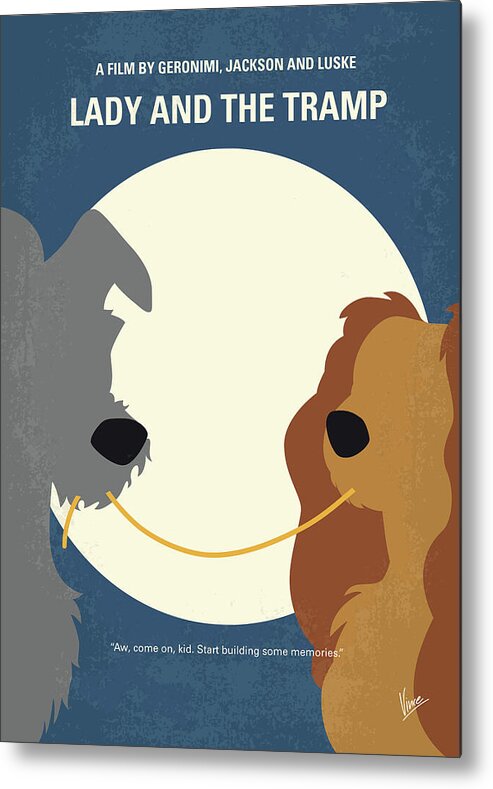 Lady And The Tramp Metal Print featuring the digital art No1194 My Lady and the Tramp minimal movie poster by Chungkong Art