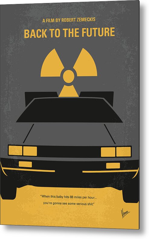 Back Metal Poster featuring the digital art No183 My Back to the Future minimal movie poster by Chungkong Art