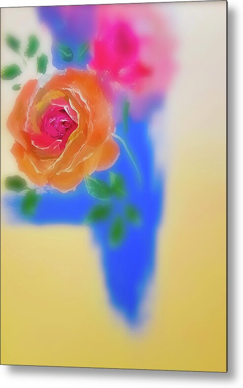 Rose Metal Print featuring the painting Nude Rose by Lisa Kaiser