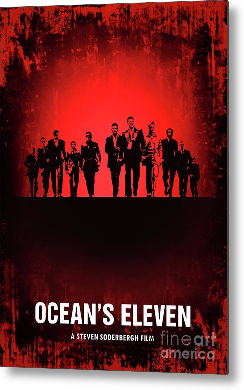 Movie Poster Metal Print featuring the digital art Ocean's Eleven by Bo Kev