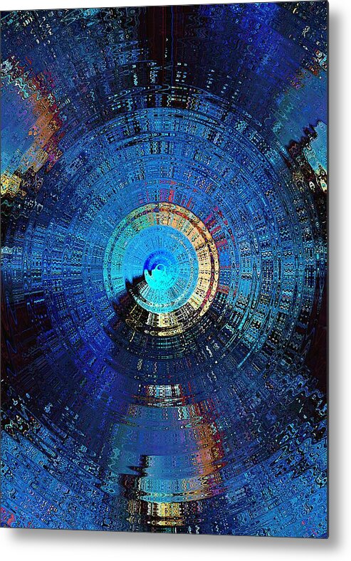 Blue Metal Print featuring the digital art Octo Gravitas by David Manlove