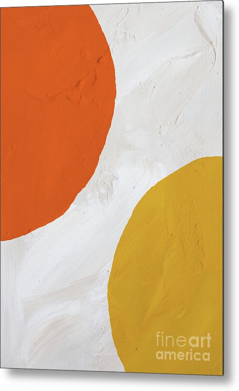 Abstract Painting Metal Print featuring the painting Orange, Yellow And White by Abstract Art