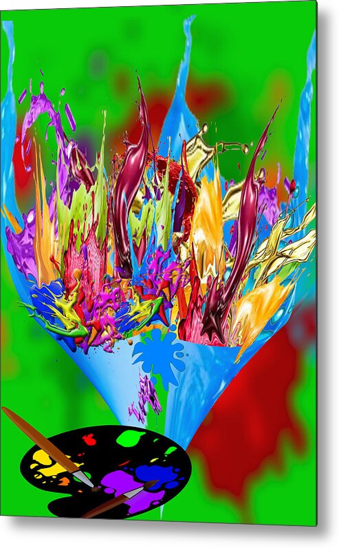 Abstract Art Metal Print featuring the digital art Paint Explosion by Ronald Mills