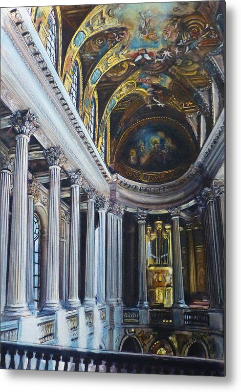 Architecture Metal Print featuring the painting Palace of Versailles II by Henrieta Maneva