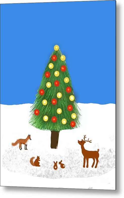 Christmas Tree Metal Print featuring the digital art Peace on Earth by Elaine Hayward