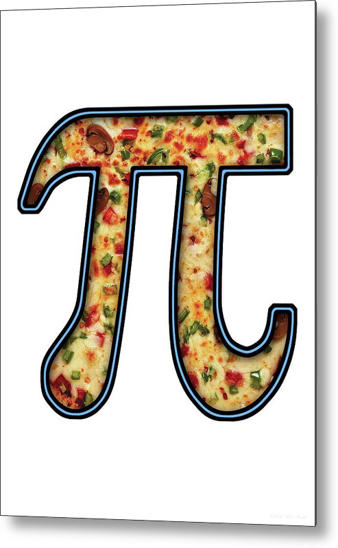 Pizza Metal Print featuring the digital art Pi - Food - Pizza Pie by Mike Savad
