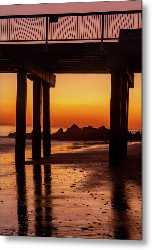 Coney Island Metal Print featuring the photograph Pier Silhouette by Cate Franklyn