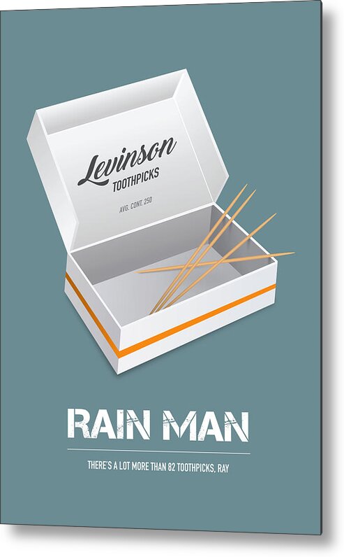 Movie Poster Metal Print featuring the digital art Rain Man - Alternative Movie Poster by Movie Poster Boy