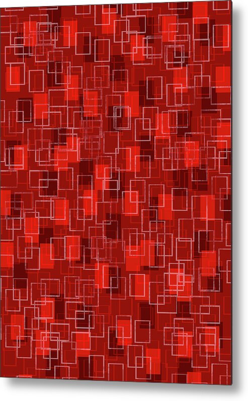 Abstract Metal Print featuring the mixed media Rectangular Abstract Pattern by Andrew Hitchen