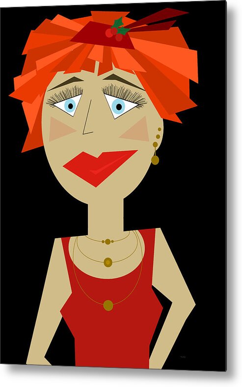 Red Dressup Metal Print featuring the digital art Red Dressup by Val Arie