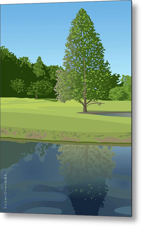 Trees Metal Print featuring the painting Reflection by Susan Spangler