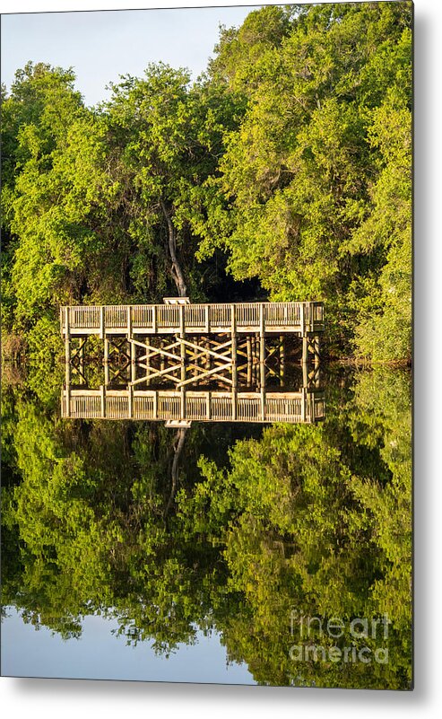 Pier Metal Print featuring the photograph Reflections on Eagle Lake in the Morning by L Bosco