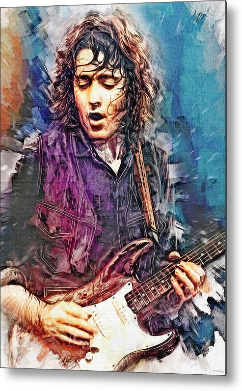 Rory Gallagher Metal Print featuring the mixed media Rory Gallagher Guitar Virtuoso by Mal Bray