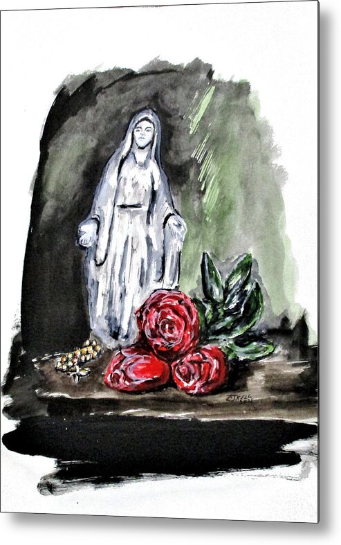 Clyde J. Kell Metal Print featuring the painting Rose For Mary by Clyde J Kell
