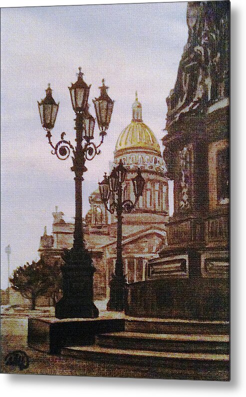 Saint Isaac's Cathedral Metal Print featuring the painting Saint Isaac's Cathedral by Masha Batkova