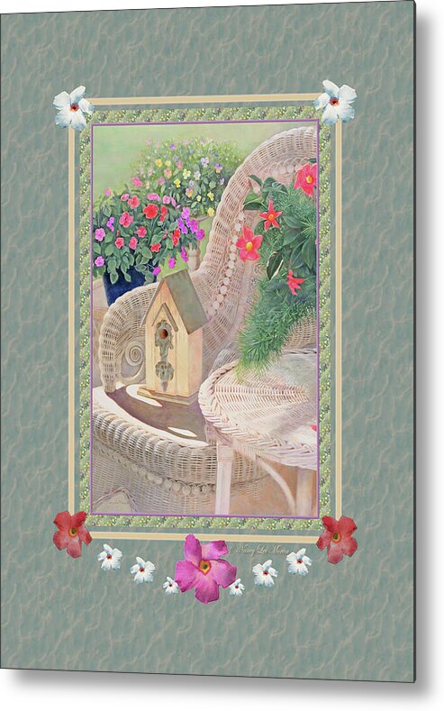 Borders Metal Print featuring the mixed media Sanctuary of a Garden Room by Nancy Lee Moran