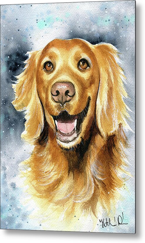 Dog Metal Print featuring the painting Scully Rose Dog Painting by Dora Hathazi Mendes