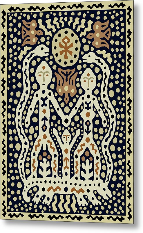 Shaman Folk Art Metal Print featuring the photograph Shaman Garden of Eden by Vagabond Folk Art - Virginia Vivier