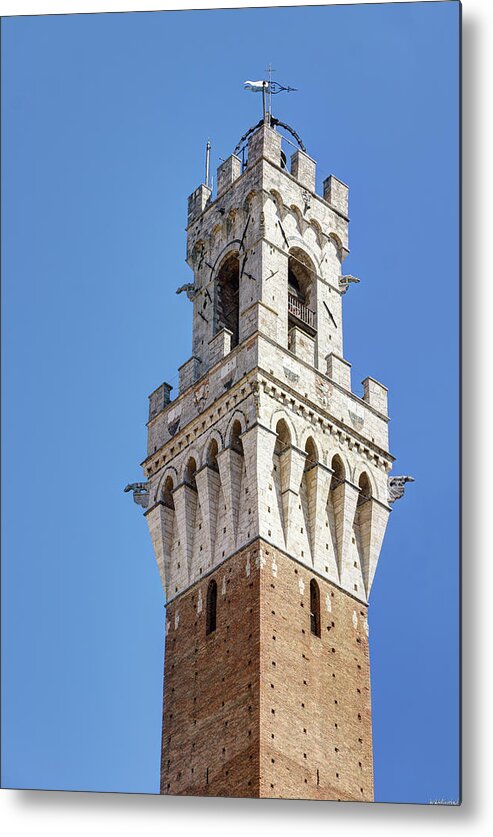 Siena Metal Print featuring the photograph Siena town hall tower - torre mangia by Weston Westmoreland