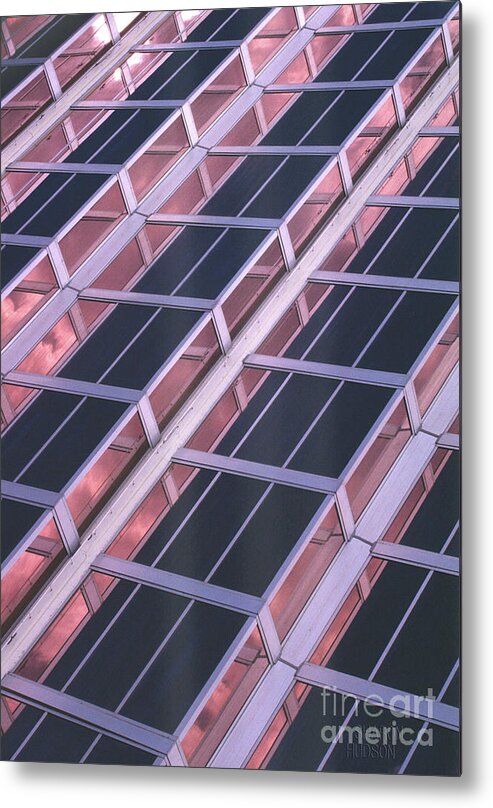 Cities Metal Print featuring the photograph abstract urban photography skyscrapers - Pink Flamingo Hotel by Sharon Hudson