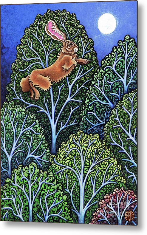 Hare Metal Print featuring the painting Skyward Bound by Amy E Fraser