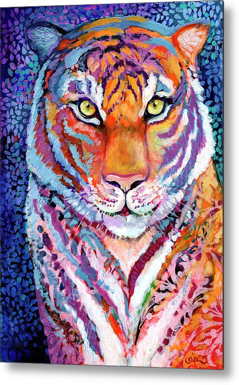 Tiger Metal Print featuring the painting Soul Searching by Jennifer Lommers