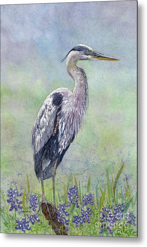 Heron Metal Print featuring the painting Spring Heron by Hailey E Herrera