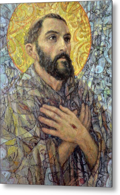 Saint Metal Print featuring the painting St. Francis of Assisi by Cameron Smith