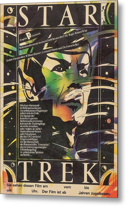 Star Metal Print featuring the mixed media ''Star Trek the Motion Picture'', 1979, with Leonard Nimoy by Movie World Posters