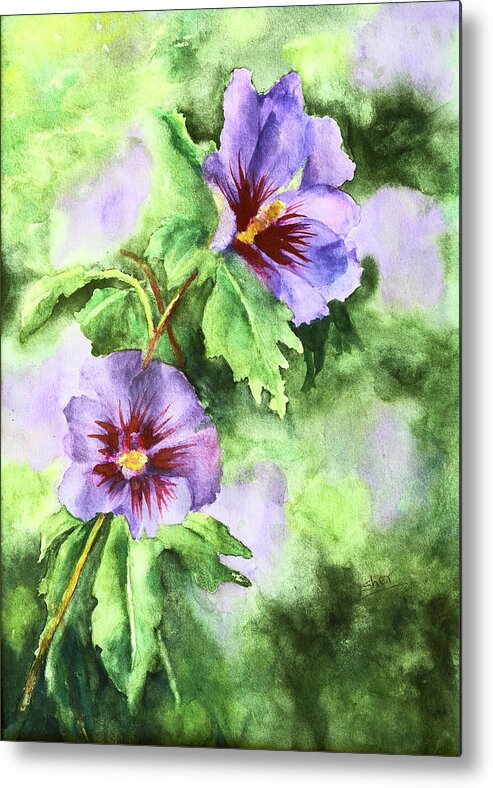 Art - Watercolor Metal Print featuring the painting Summer Glory Watercolour on Paper by Sher Nasser