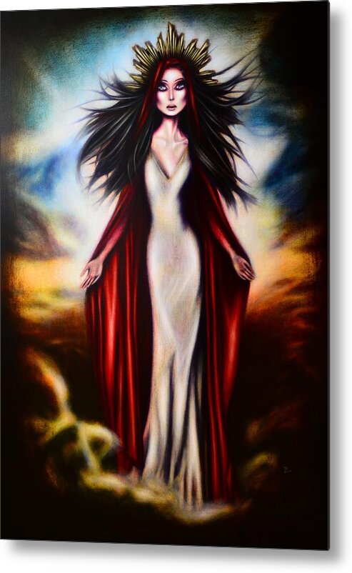 Red Metal Print featuring the painting The Assumption of the Virgin by Tiago Azevedo